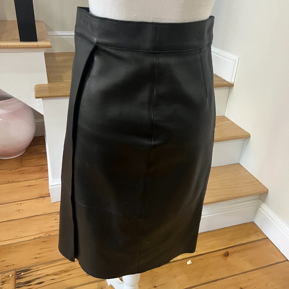 Reiss Leather Slit Pencil Skirt Size 8